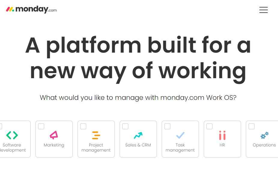 Monday.com home page