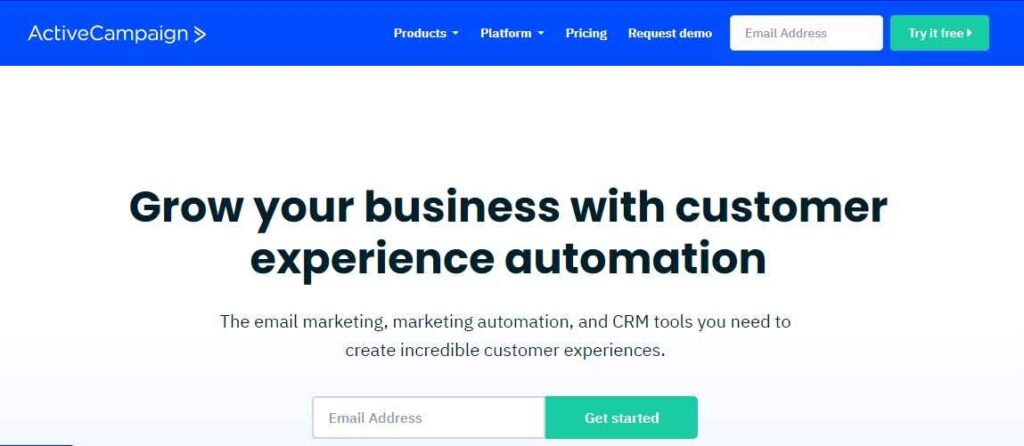 ActiveCampaign vs GoHighLevel - AC homepage